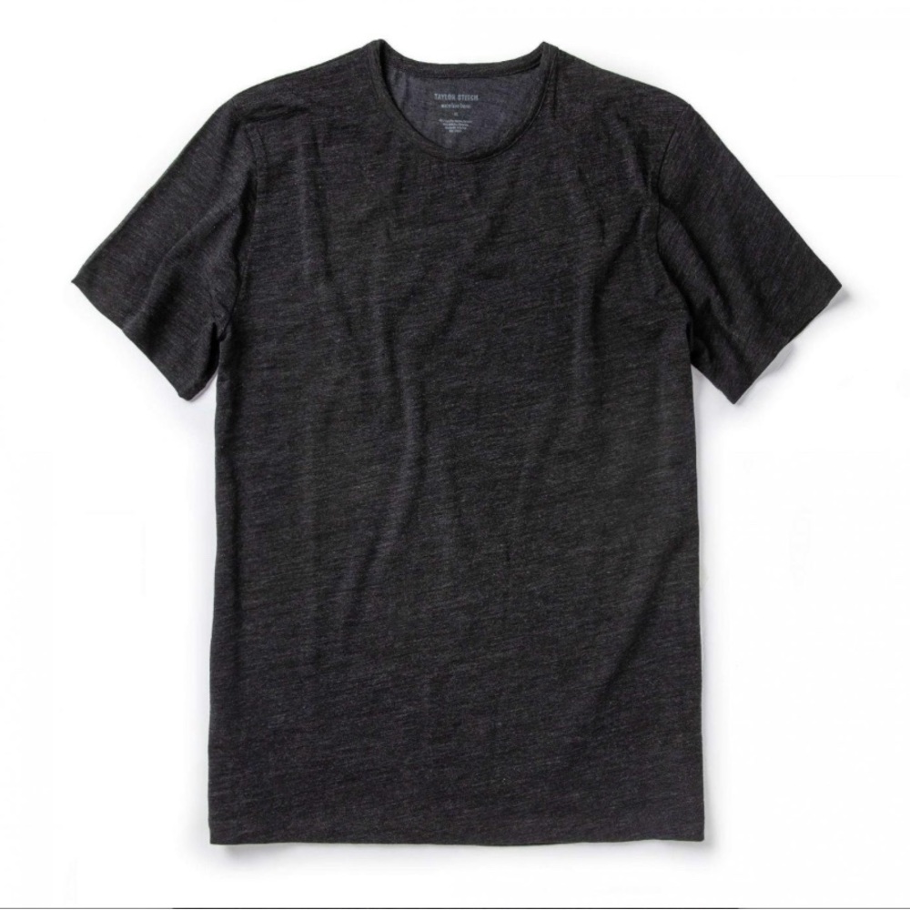 Taylor Stitch Merino Tee in Heather Black size 44 XL